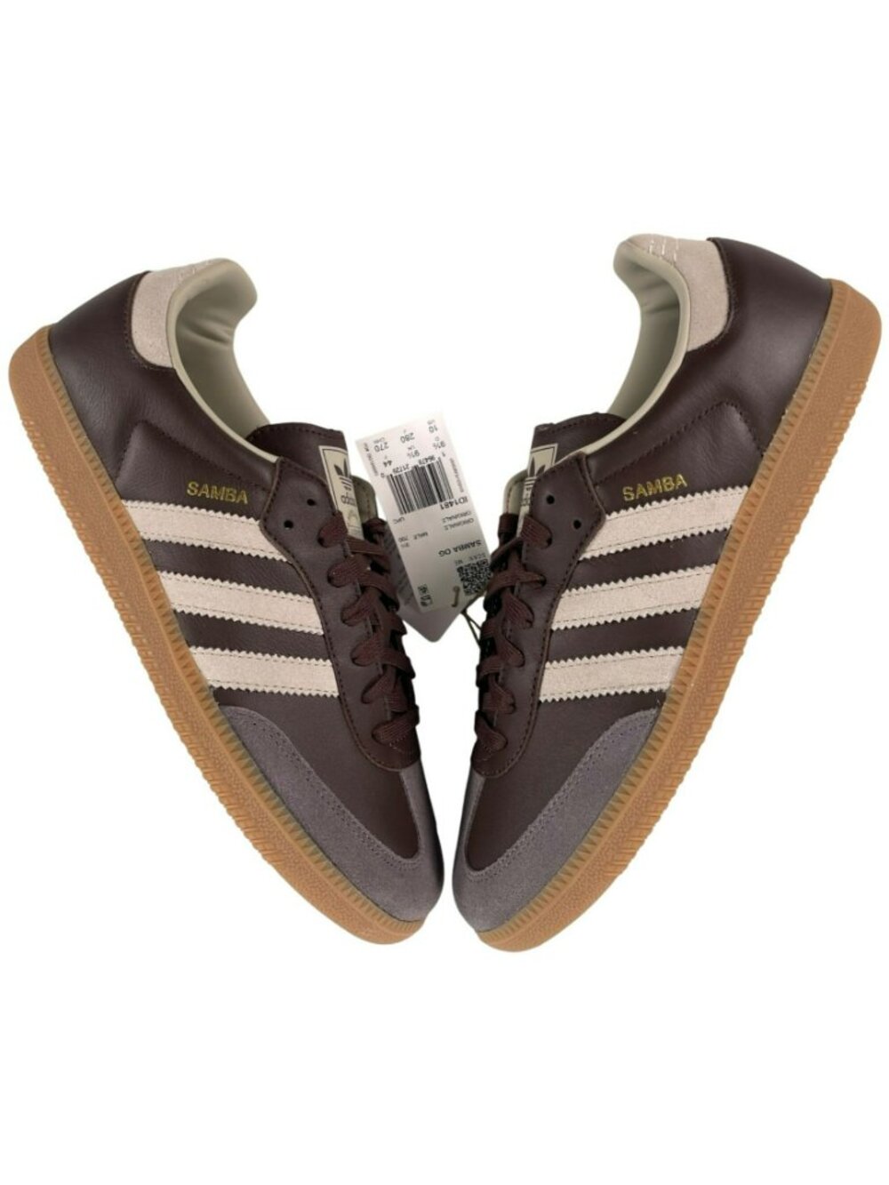 Adidas Samba OG Brown/Putty Leather Athletic Casual Sneakers Men's Size 10 NEW - Picture 3 of 11